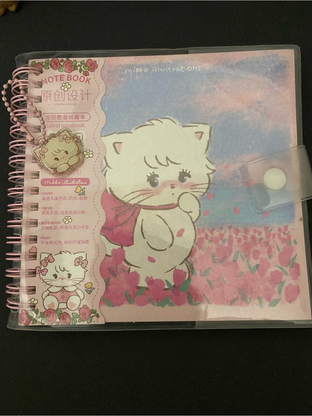 Mikko Spiral Notebook with Pink Accents